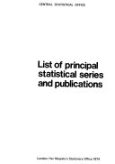 List of principal statistical series and publication