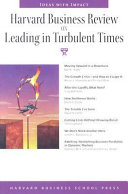 Harvard business review on leading in turbulent times