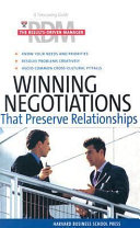 Winning negotiations that preserve relationships