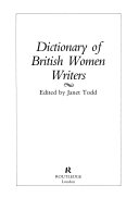 Dictionary of British Women writers