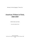 American writers in Paris, 1920-1939 /