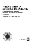 Who's who in science in Europe a biographical guide, technology, agriculture and medicine