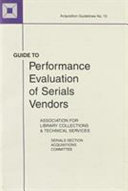 Guide to performance evaluation of serials vendors