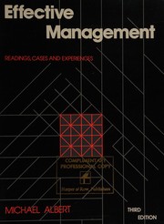 Effective management readings, cases, and experiences