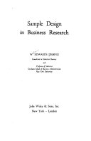 Sample design in business research