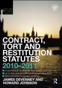 Contract, tort, and restitution statutes 2010-2011