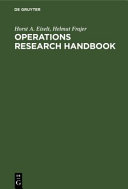 Operations research handbook standard algorithms and methods with examples