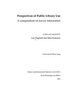 Perspectives of public library use a compendium of survey information