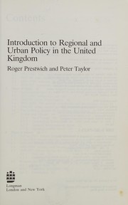 Introduction to regional and urban policy in the United Kingdom