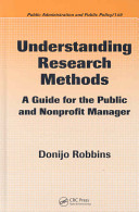 Understanding research methods a guide for the public and nonprofit manager