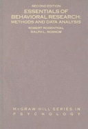 Essentials of behavioral research methods and data analysis