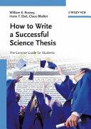How to write a successful science thesis the concise guide for students