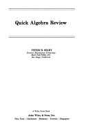 Quick algebra review
