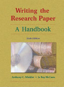 Writing the research paper a handbook
