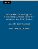Information technology and scholarship application in the humanities and social sciences