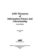 ASIS thesaurus of information science and librarianship
