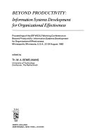 Beyond productivity information systems development for organizational effectiveness