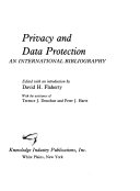 Privacy and data protection an international bibliography