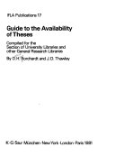 Guide to the availability of theses