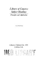 Library of Congress subject headings Principles and application