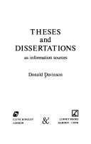 Theses and dissertations as information sources
