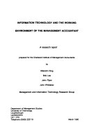 Information technology and the working environment of the management accountant a research report