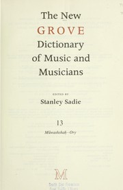 The New Grove dictionary of music and musicians