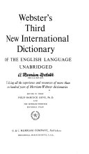 Webster's Third New International Dictionary OF THE ENGLISH LANGUAGE UNABRIDGED