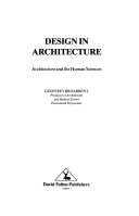 Design in architecture architecture and the human sciences