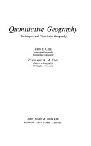 Quantitative Geography Techniques and Theories in Geography