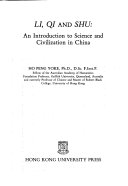 Li, qi, and shu an introduction to science and civilization in China