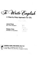 To Write English A Step-by-Step Approach for ESL