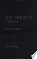 Doing dissertations in politics a student guide