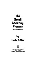 THE SMALL MEETING PLANNER